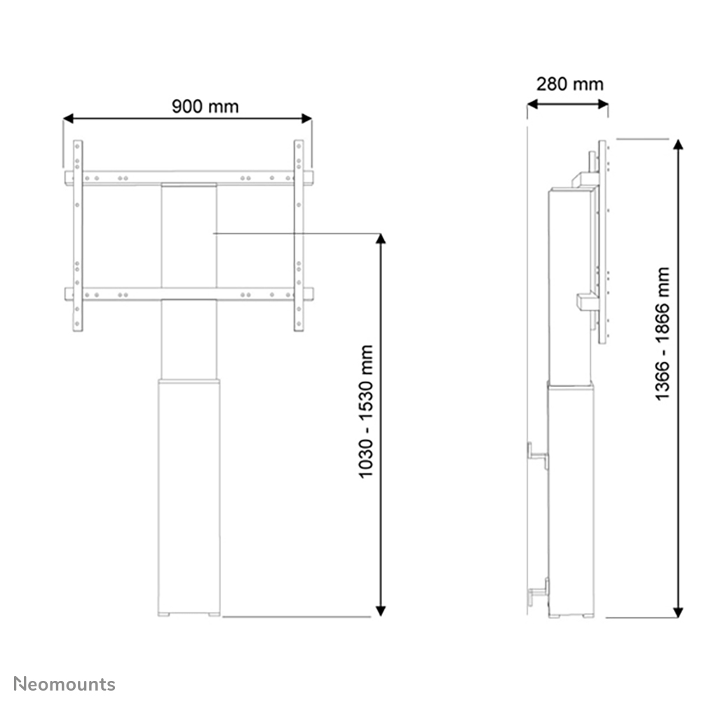 Neomounts PLASMA-W2250BLACK TV floor stand 42-100" - wall - motorised